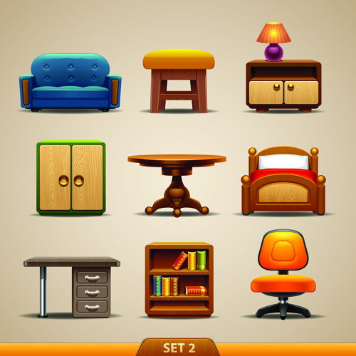 500x500 Vector Furniture Icons Set 02 Free Download