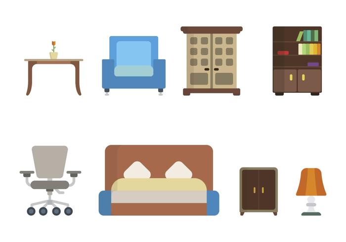 700x490 Flat Home Furniture Vectors