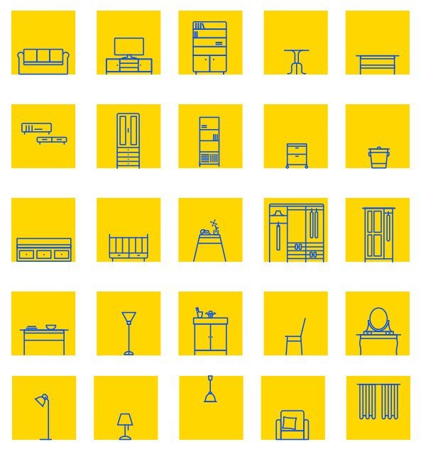 593x640 Free Ikea Furniture Icon Set Vector