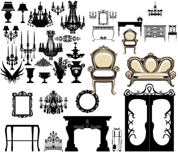 568x488 Free Vector Furniture Vector European Furniture Lighting