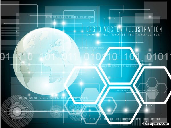 600x452 4 Designer The Blue Future Fantasy Background 02 Vector Material