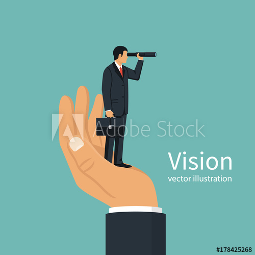 500x500 Vision Business Concept. Successful Businessman Looking In