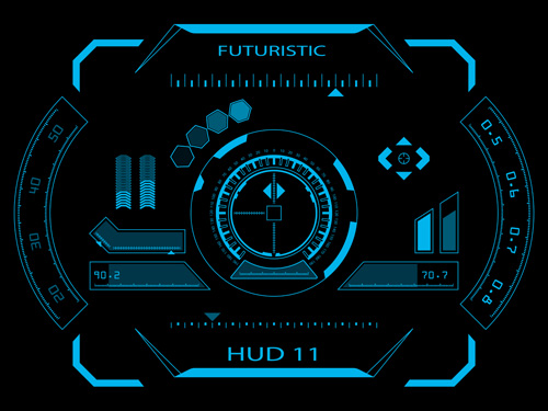 500x375 Futuristic Hud Interface Tech Background Vector 02