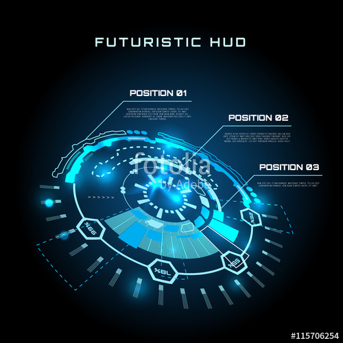 500x500 Futuristic Interface Infographics, Hud, Vector Background Stock
