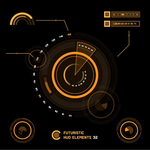 500x500 Game Interface Futuristic Hud Template Vector 04