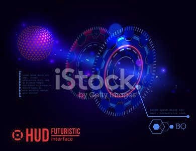 390x300 Futuristic Hud Interface Virtual Touch Vector Il Stock Vectors