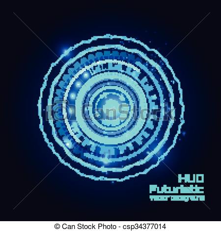 450x470 Futuristic Interface Infographics, Hud, Vector Background