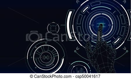 450x272 Futuristic Vector Background, Hud Technology Touch Screen Interface.