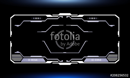 500x300 Hud White Virtual Element Futuristic Screen Panel For Human User