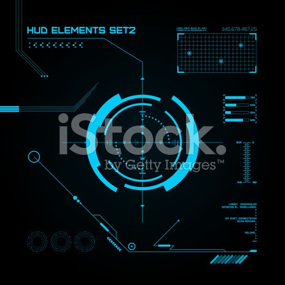 556x556 Hud And Gui Set. Futuristic User Interface. Vector Illustration