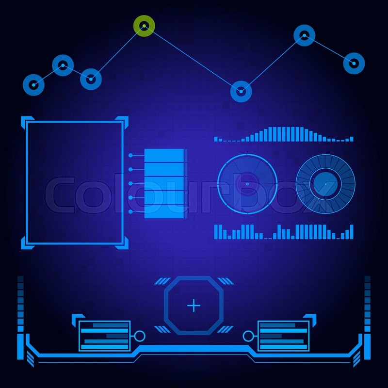 800x800 Sci Fi Futuristic User Interface. Vector Illustration. Stock