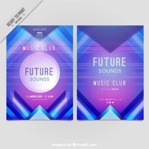 626x626 Futuristic Party Poster With Abstract Shapes Free Vectors Ui