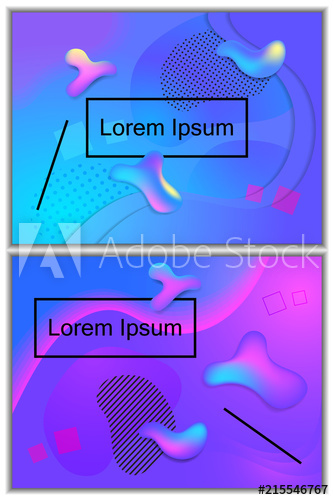 334x500 Futuristic Vector Abstract Cards With Blue And Pink Gradient