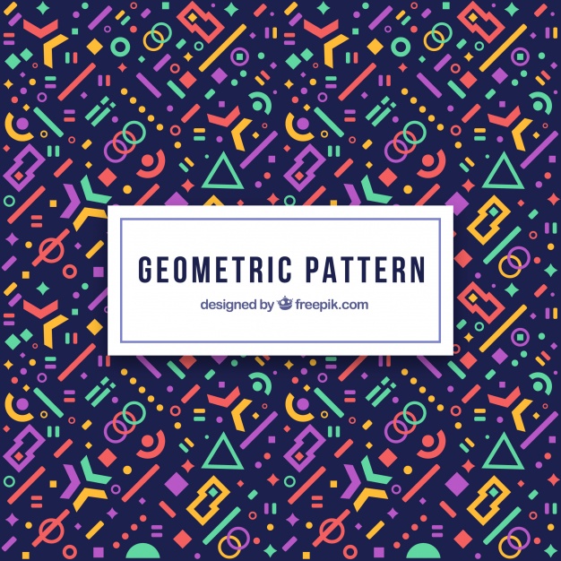 626x626 Modern Geometric Pattern With Futuristic Shapes Vector Free Download