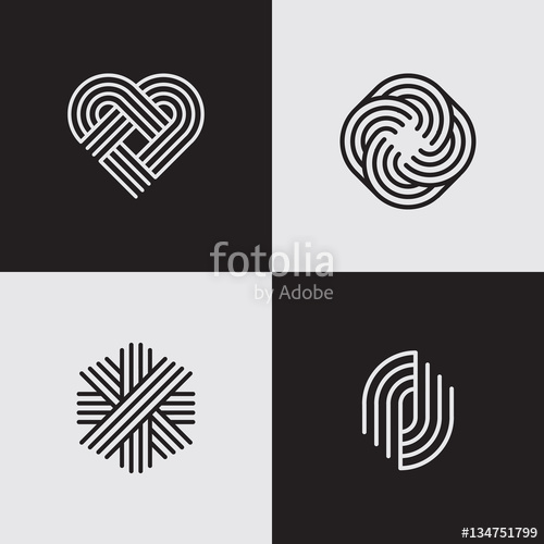 500x500 Modern Line Logos. Futuristic Geometric Shapes. Eps10 Vector