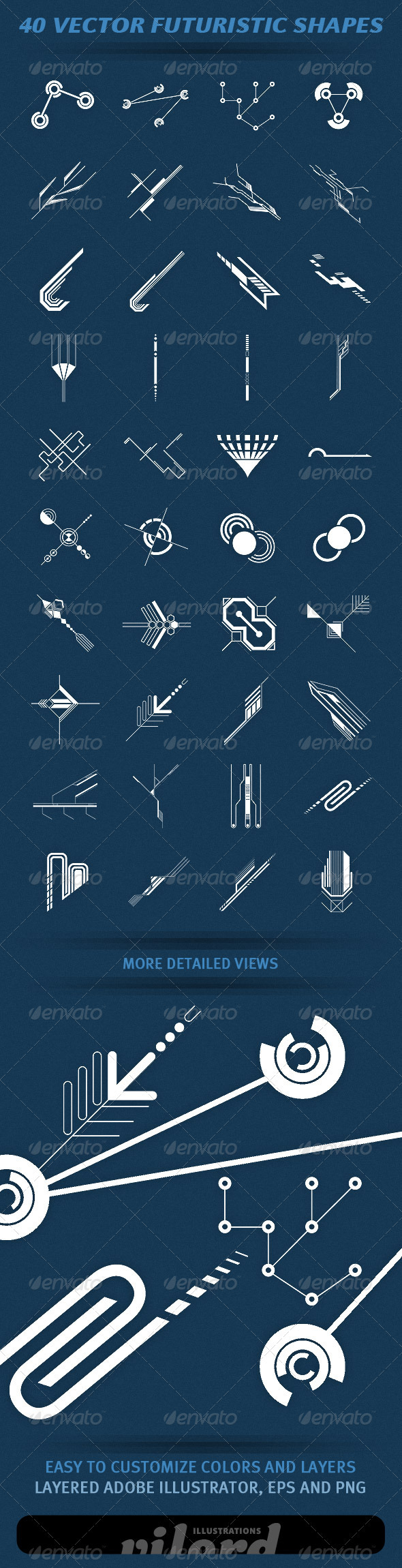 590x2300 40 Vector Futuristic Shapes By Vilord Graphicriver