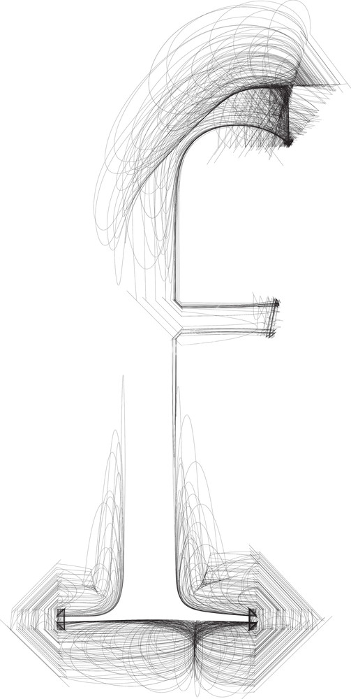 503x1000 Hand Draw Font. Letter F. Vector Illustration Royalty Free Stock