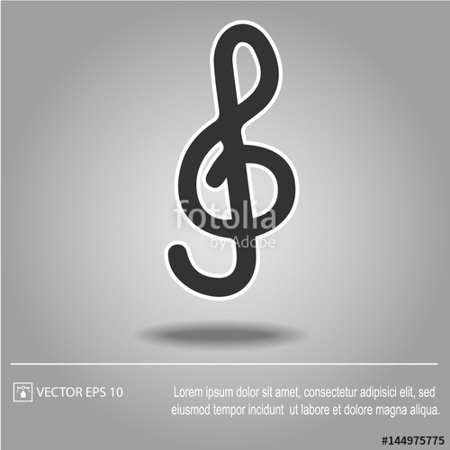 500x500 G Clef Vector Icon Eps 10. Music Key Symbol. Stock Image And