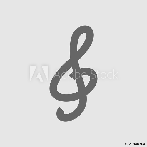 500x500 G Clef Vector Icon. Music Sign Simple Isolated Illustration.