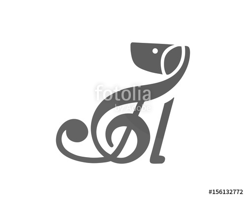 500x400 Modern Musical Dog G Clef Logo Stock Image And Royalty Free