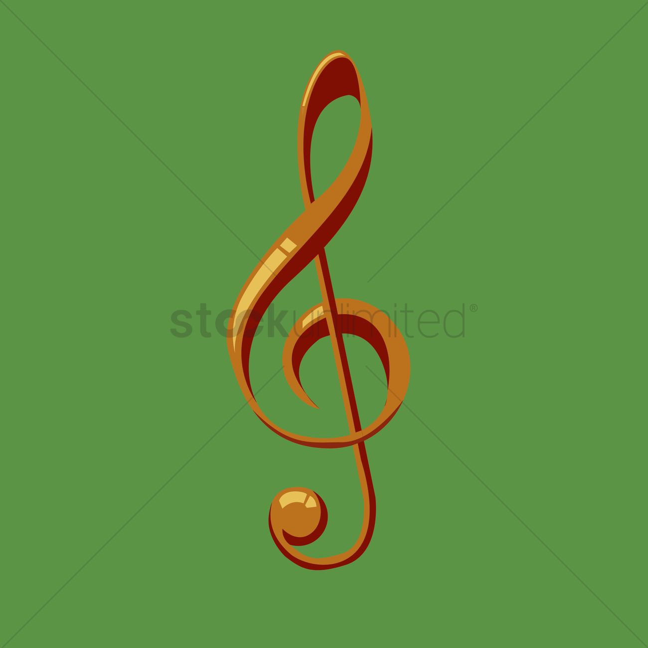 1300x1300 G Clef (Treble Clef) Vector Image