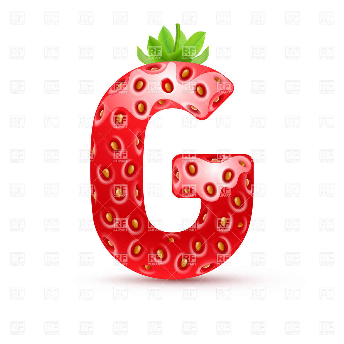 1200x1200 Strawberry Style Font, Letter G Vector Image Vector Artwork Of