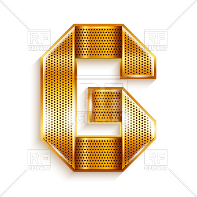400x400 Alphabet Made Of Golden Perforated Tape, Letter G Vector Image