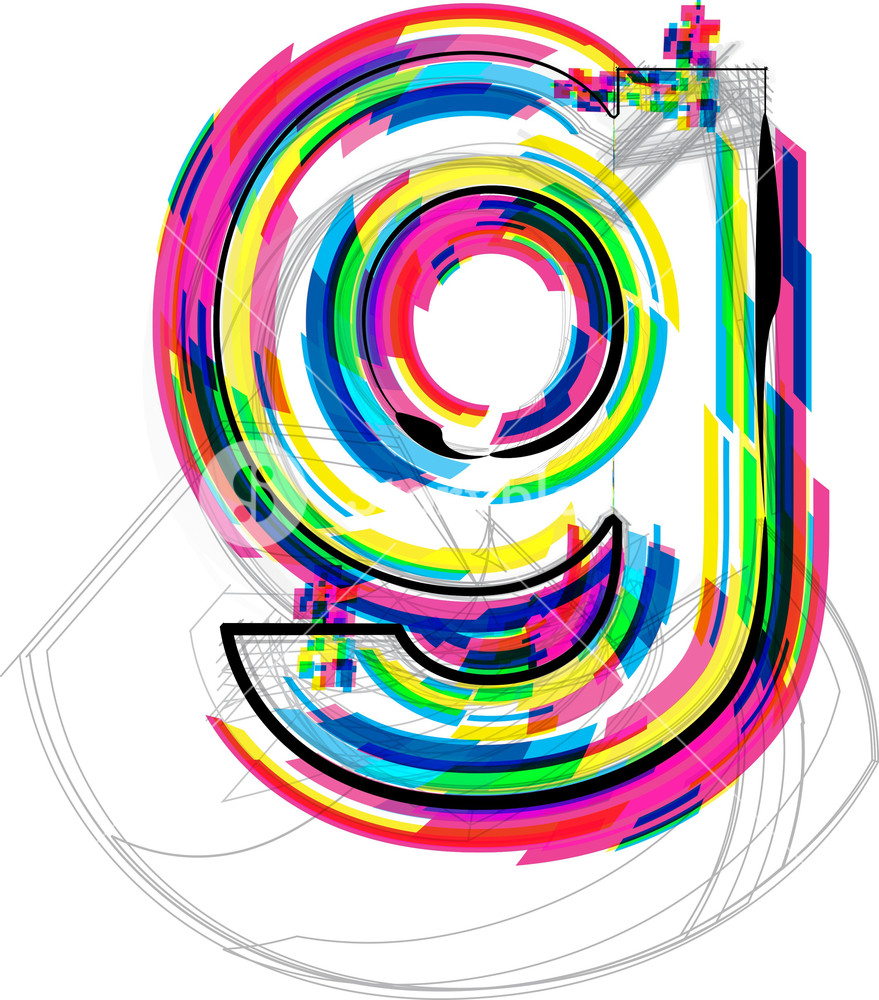 879x1000 Font Illustration. Letter G. Vector Illustration Royalty Free