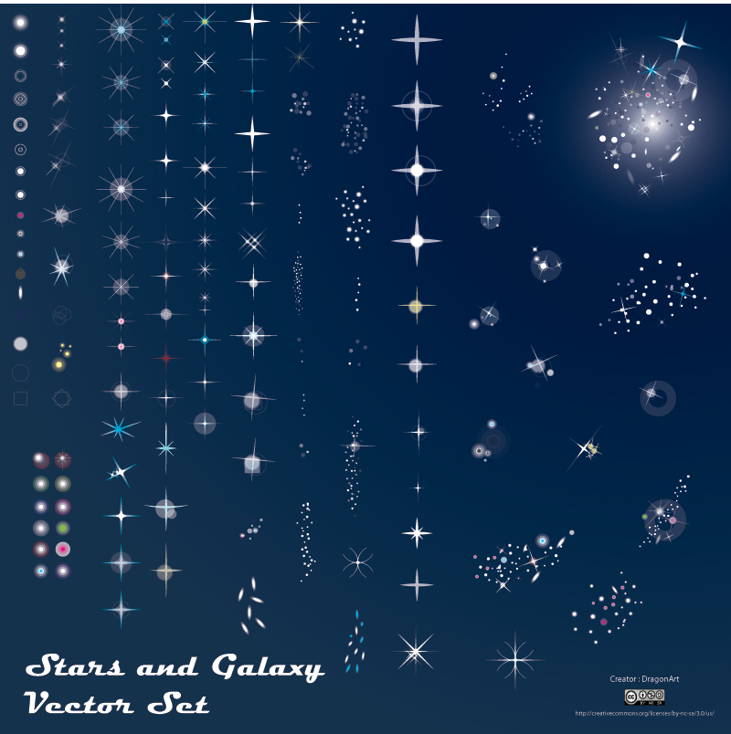 800x804 Free Stars And Galaxy Vector Pack