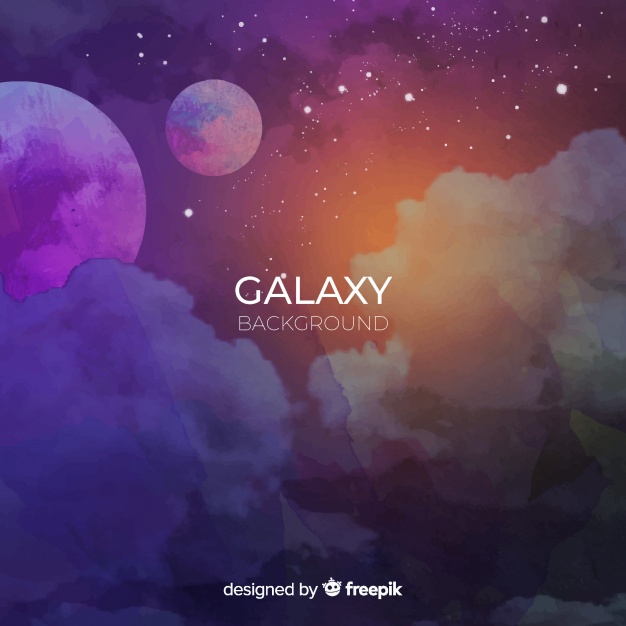 626x626 Galaxy Vector Watercolor Stars Moon Pretty