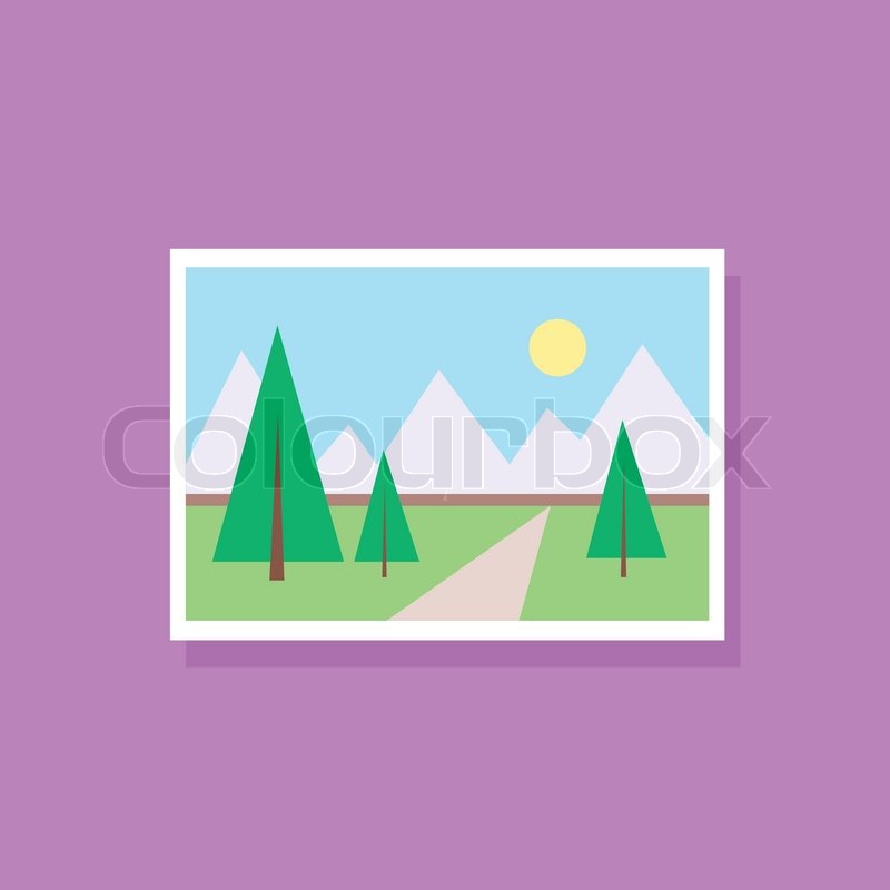 800x800 Gallery Picture Flat Design Icon Vector Illustration Stock