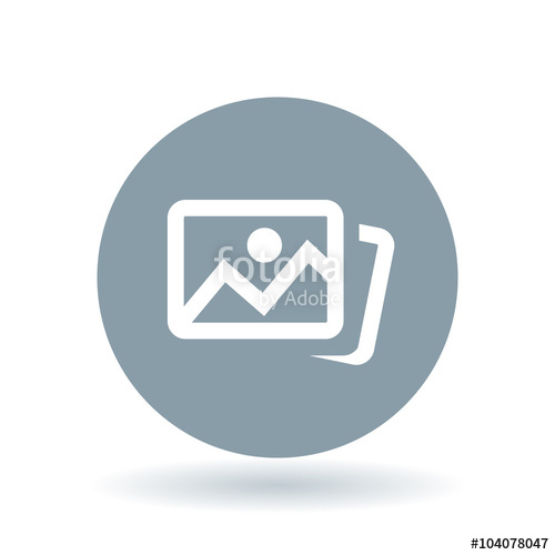 500x500 Digital Photos Icon. Photo Album Sign. Image Gallery Symbol. White