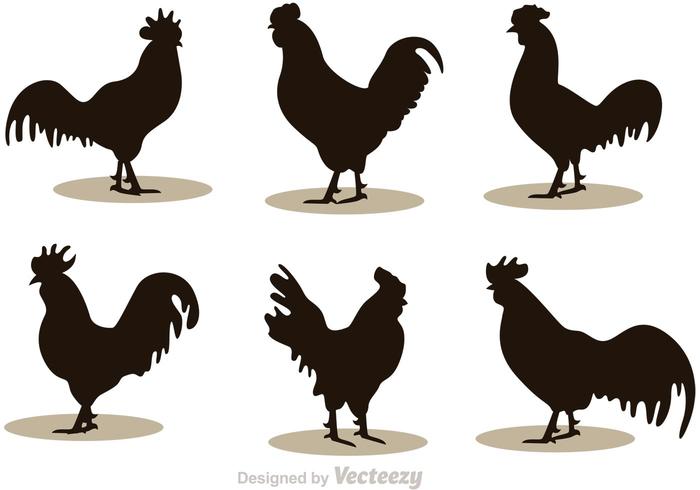 700x490 Rooster Silhouette Vectors