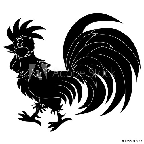500x500 Vector Illustration Of Cock Silhouette, Silhouette Di Gallo