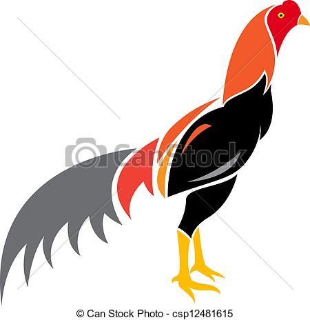 450x464 Vector Image Of An Cock On White Background.