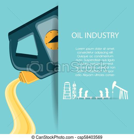 450x470 Oil Industry With Gallon Vector Illustration Design.