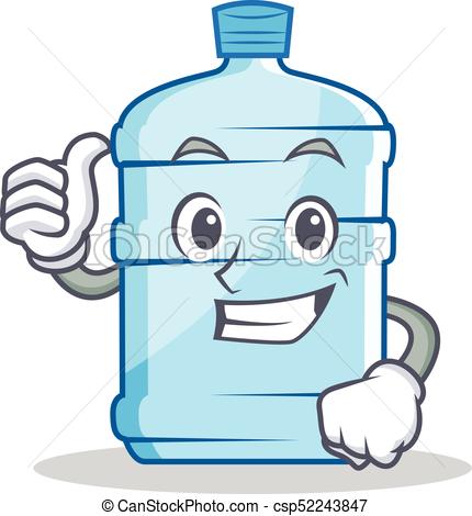 430x470 Thumbs Up Gallon Character Cartoon Style Vector Illustration.