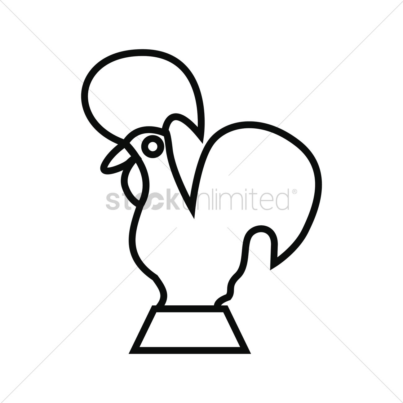 1300x1300 Portuguese Rooster Vector Image