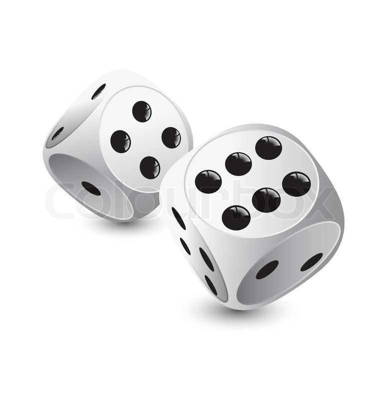 775x800 Two White Dice For Gambling Stock Vector Colourbox