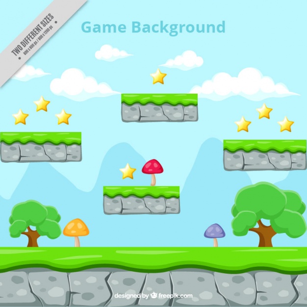 626x626 Platform Game, Background Vector Free Download