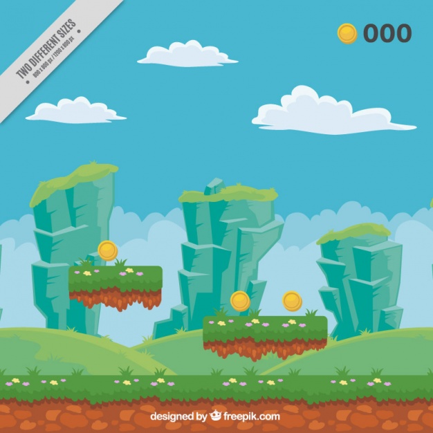 626x626 Videogame Landscape Background Vector Free Download