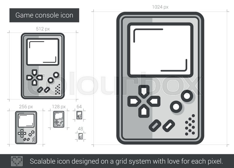 800x576 Game Console Vector Line Icon Isolated On White Background. Game