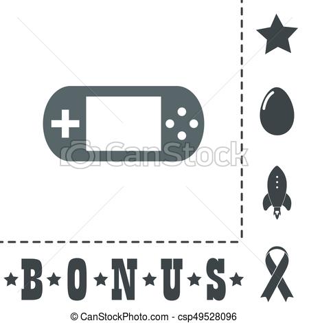 450x470 Handheld Game Console. Simple Flat Symbol Icon On White Background