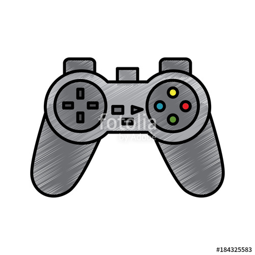 500x500 Video Game Console Joystick Control Buttons Vector Illustration