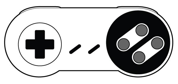 600x284 Fourth Generation 4 Button 16 Bit Game Controller Vector No Cost