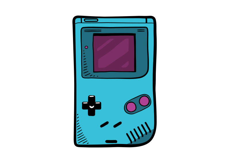 800x566 Game Boy Video Game Console Vector Drawing
