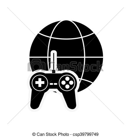 450x470 Flat Design Earth Globe Diagram And Game Controller Icon Vector