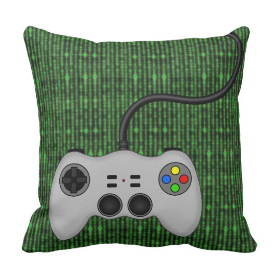 540x540 Cool Video Game Controller Vector In Grey Throw Pillow