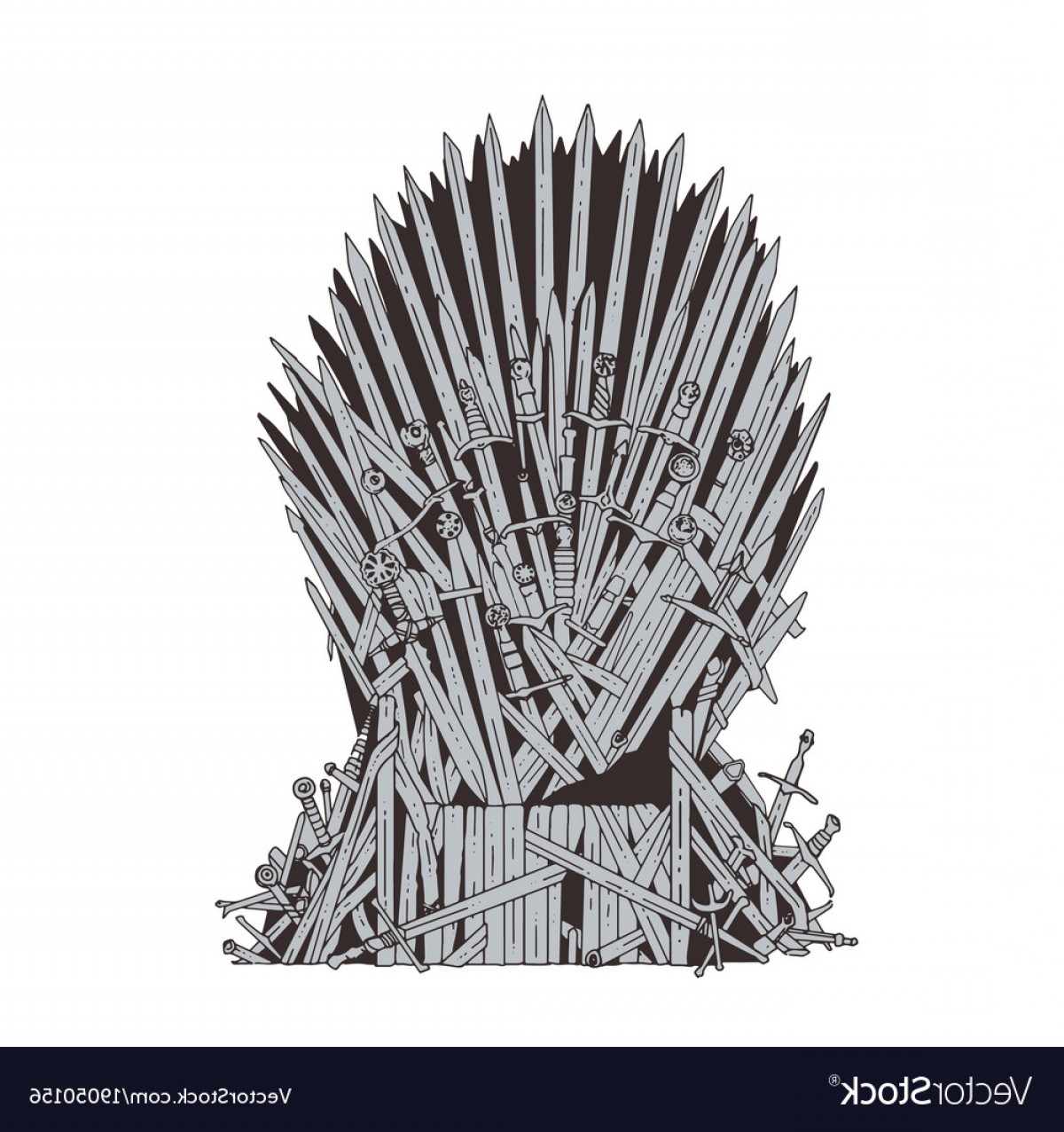1200x1276 Hand Drawn Iron Throne Of Westeros Made Of Antique Vector
