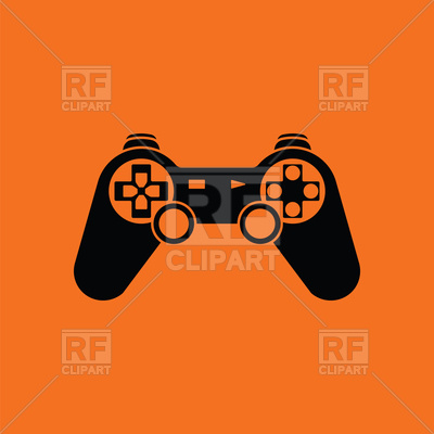 400x400 Gamepad Icon On Orange Background Vector Image Vector Artwork Of